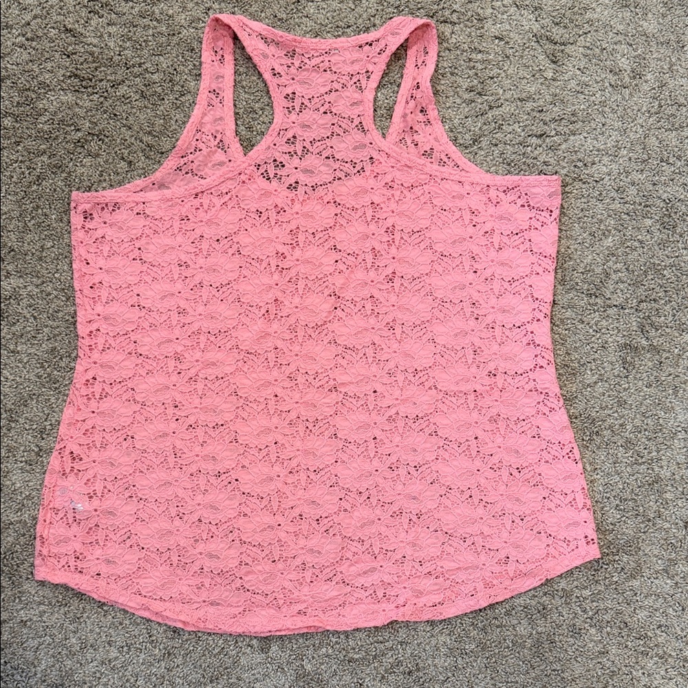 Y2K Maurices Pink Lace Tank Top - Picture 2 of 2